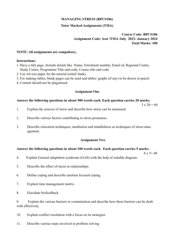 IGNOU BPCS-186 Solved Assignment 2023-24 English Medium