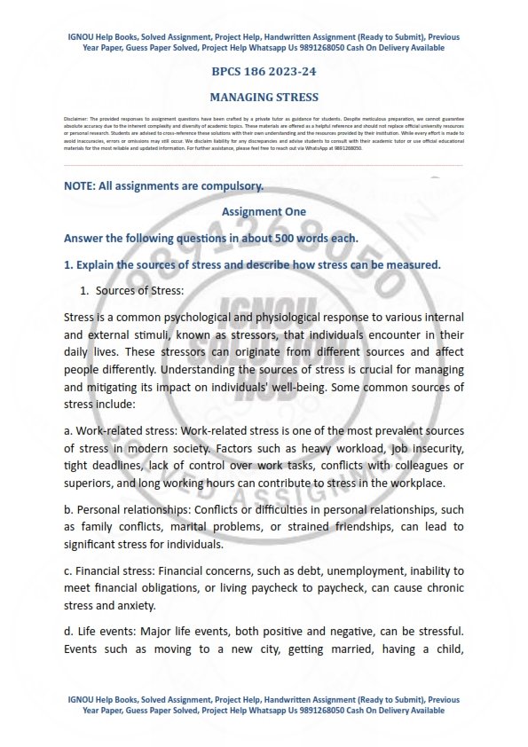 IGNOU BPCS-186 Solved Assignment 2023-24 English Medium