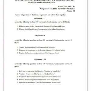 IGNOU BPSC-102 Solved Assignment 2023-24 English Medium