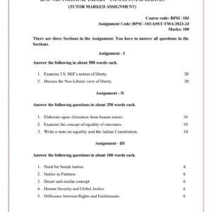 IGNOU BPSC-103 Solved Assignment 2023-24 English Medium