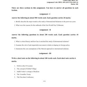 IGNOU BPSC-107 Solved Assignment 2023-24 English Medium