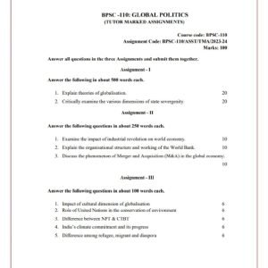 IGNOU BPSC-110 Solved Assignment 2023-24 English Medium