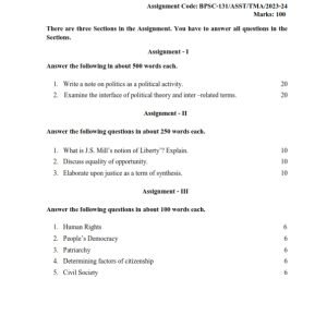 IGNOU BPSC-131 Solved Assignment 2023-24 English Medium