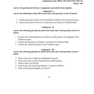 IGNOU BPSE-145 Solved Assignment 2023-24 English Medium