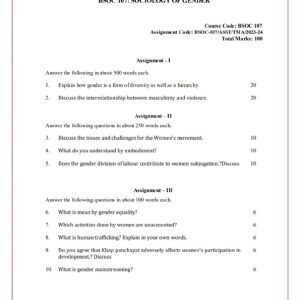 IGNOU BSOC-107 Solved Assignment 2023-24 English Medium