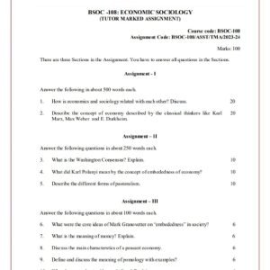 IGNOU BSOC-108 Solved Assignment 2023-24 English Medium