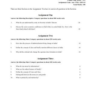 IGNOU BSOC-132 Solved Assignment 2023-24 English Medium