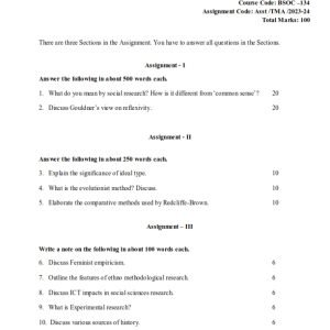 IGNOU BSOC-134 Solved Assignment 2023-24 English Medium