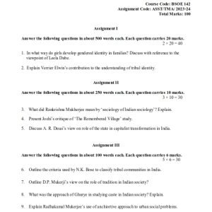 IGNOU BSOE-142 Solved Assignment 2023-24 English Medium