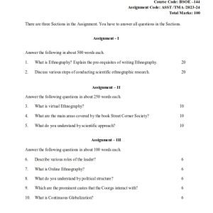 IGNOU BSOE-144 Solved Assignment 2023-24 English Medium