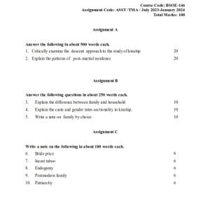 IGNOU BSOE-146 Solved Assignment 2023-24 English Medium