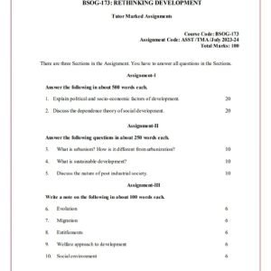IGNOU BSOG-173 Solved Assignment 2023-24 English Medium