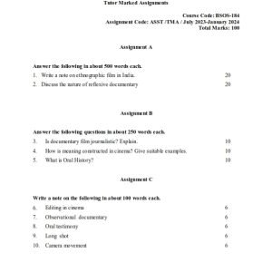 IGNOU BSOS-184 Solved Assignment 2023-24 English Medium