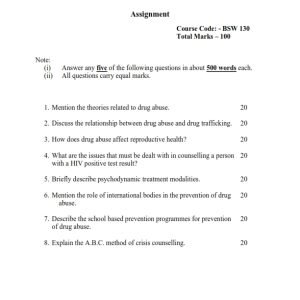 IGNOU BSW-130 Solved Assignment 2023-24 English Medium