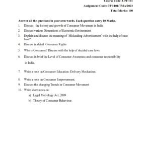 IGNOU CPI-101 Solved Assignment 2023 English Medium