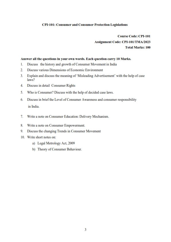 IGNOU CPI-101 Solved Assignment 2023 English Medium