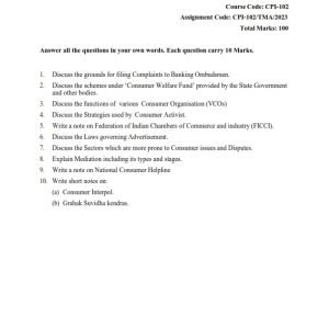 IGNOU CPI-102 Solved Assignment 2023 English Medium