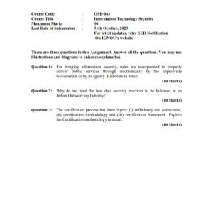 IGNOU OSE-043 Solved Assignment 2023-24 English Medium