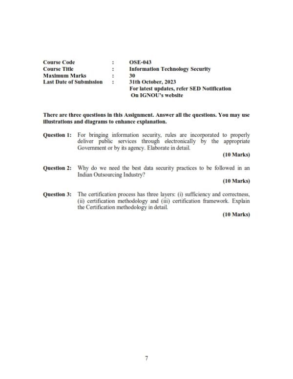 IGNOU OSE-043 Solved Assignment 2023-24 English Medium