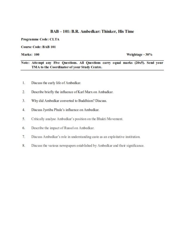 IGNOU BAB-101 Solved Assignment 2023-24 English Medium
