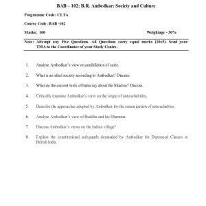 IGNOU BAB-102 Solved Assignment 2023-24 English Medium