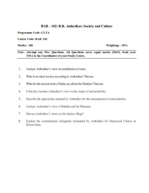 IGNOU BAB-102 Solved Assignment 2023-24 English Medium
