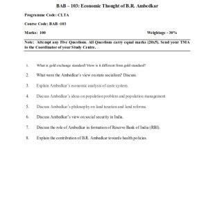 IGNOU BAB-103 Solved Assignment 2023-24 English Medium