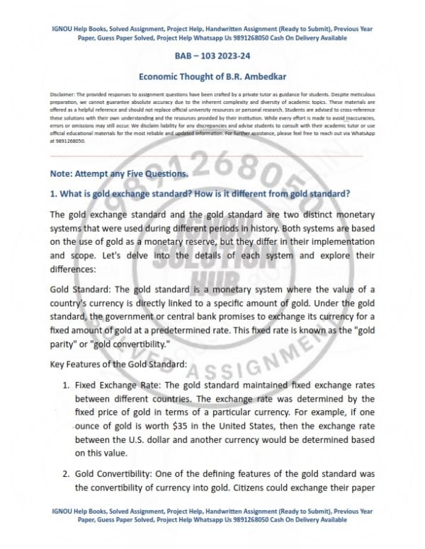 IGNOU BAB-103 Solved Assignment 2023-24 English Medium