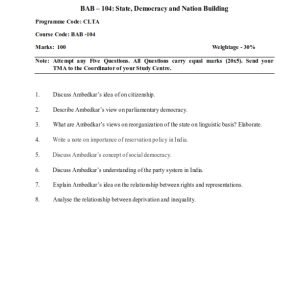IGNOU BAB-104 Solved Assignment 2023-24 English Medium