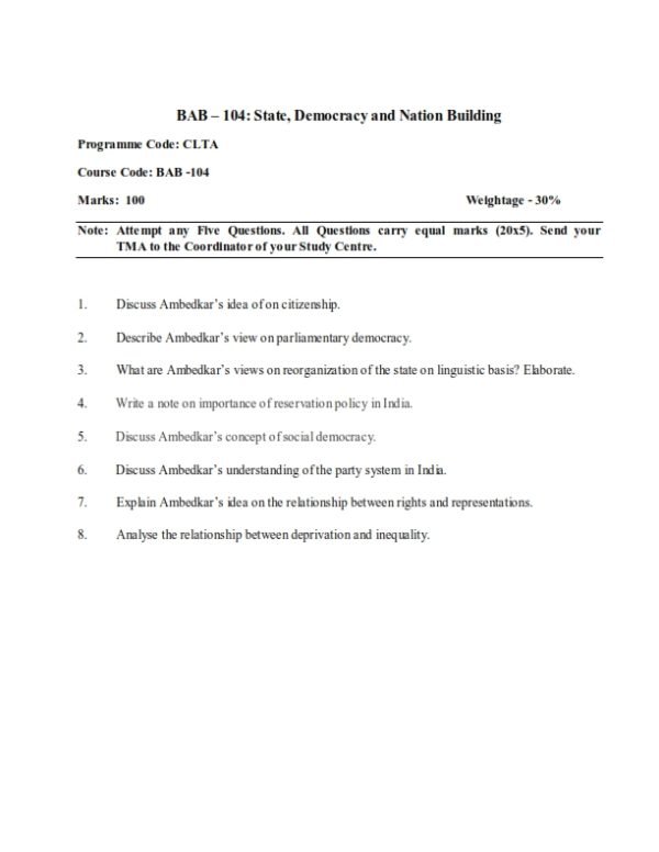 IGNOU BAB-104 Solved Assignment 2023-24 English Medium