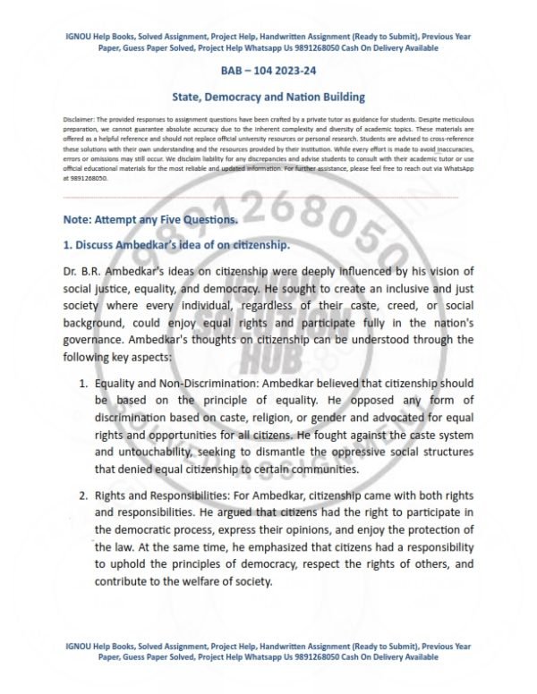 IGNOU BAB-104 Solved Assignment 2023-24 English Medium