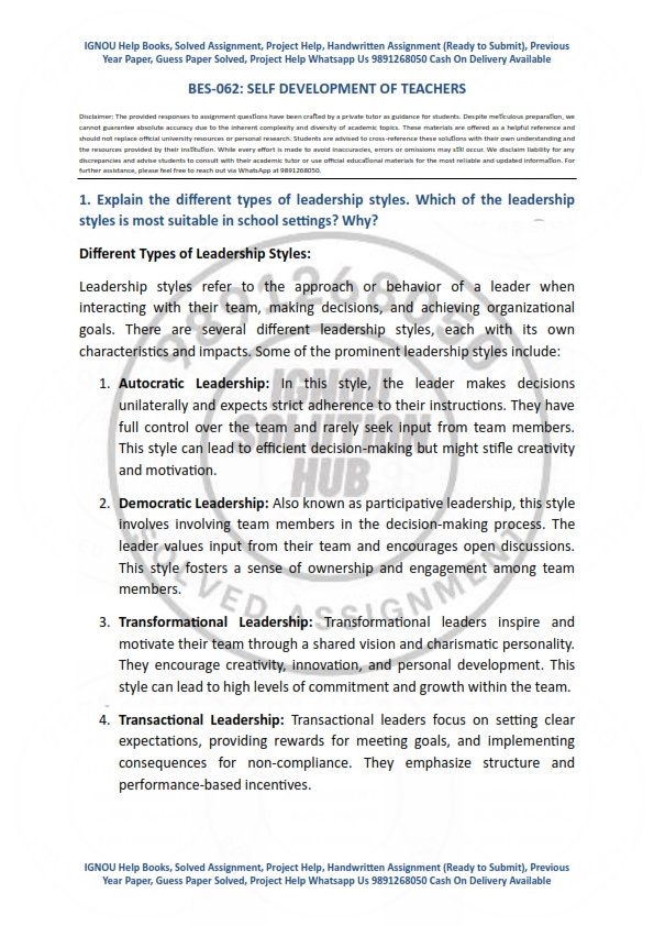 IGNOU BES-062 Solved Assignment July 2023 English Medium