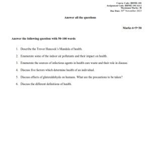 IGNOU BHME-101 Solved Assignment 2023 English Medium