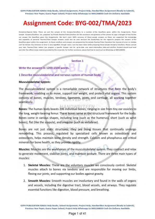 IGNOU BYG-002 Solved Assignment July 2023 English Medium