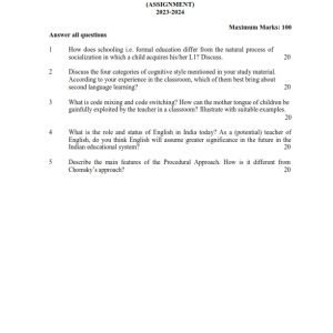 IGNOU CTE-01 Solved Assignment 2023-24 English Medium