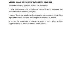 IGNOU MES-082 Solved Assignment 2023 English Medium