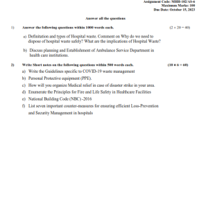 IGNOU MHH-102 (Block 5&6) Solved Assignment 2023 English Medium