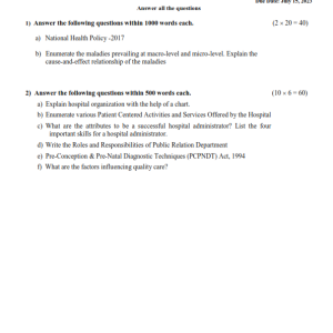 IGNOU MHH-103 (Block 1&2) Solved Assignment 2023 English Medium