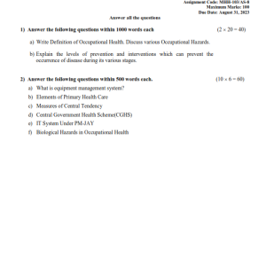 IGNOU MHH-103 (Block 3&4) Solved Assignment 2023 English Medium