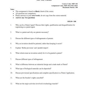 IGNOU MIP-102 Solved Assignment 2023 English Medium