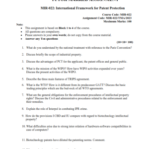 IGNOU MIR-022 Solved Assignment 2023 English Medium