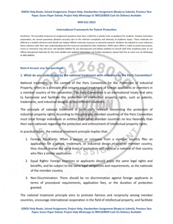 IGNOU MIR-022 Solved Assignment 2023 English Medium