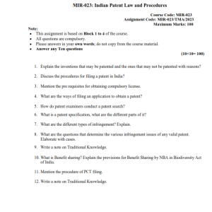 IGNOU MIR-023 Solved Assignment 2023 English Medium