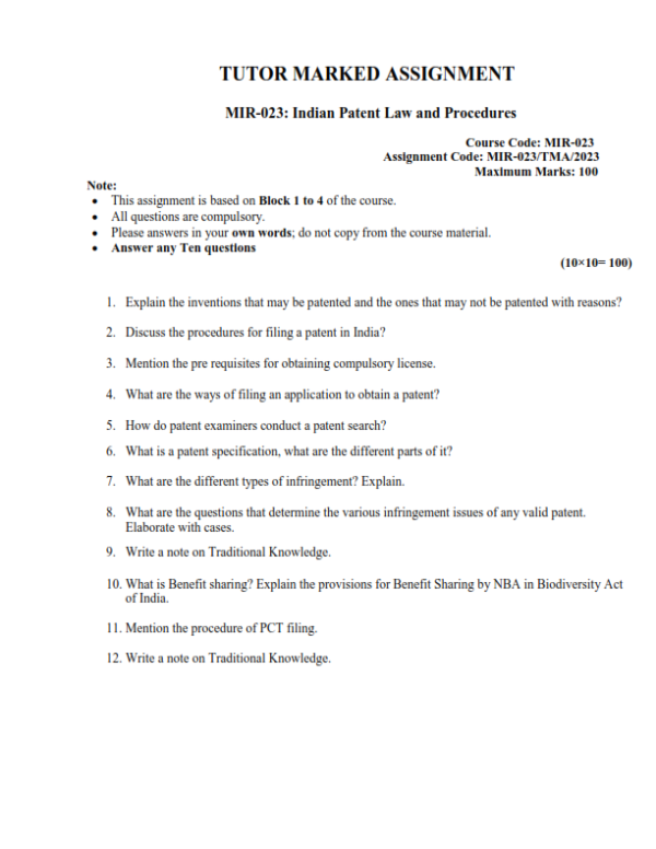 IGNOU MIR-023 Solved Assignment 2023 English Medium
