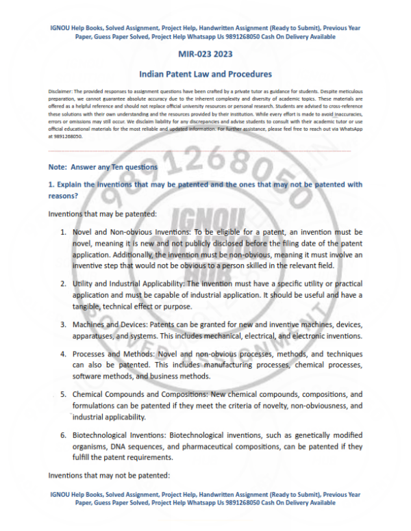 IGNOU MIR-023 Solved Assignment 2023 English Medium