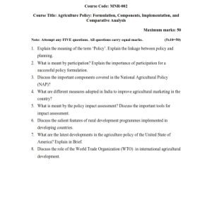 IGNOU MNR-002 Solved Assignment 2023 English Medium