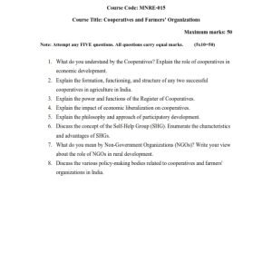 IGNOU MNRE-015 Solved Assignment 2023 English Medium