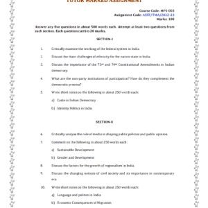 IGNOU MPS-003 Solved Assignment 2023-24 English Medium