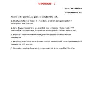 IGNOU MDV-105 Solved Assignment 2023-24 English Medium