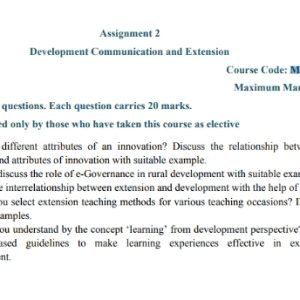 IGNOU MDV-108 Solved Assignment 2023-24 English Medium